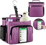 Bukere Portable Shower Caddy College Dorm Room Essential, Shower Caddy Tote Bag for Student, Girl, Women, Separate Compartment, Large Capacity, Quick Dry Mesh Base for Travel, Gym, Camp, Purple