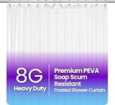 LiBa PEVA 8G Bathroom Shower Curtain Liner, 72" W x 78" H, Frosted, 8G Heavy Duty Waterproof Shower Curtain Liner