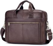 SPAHER Mens Leather Laptop Bag Brie