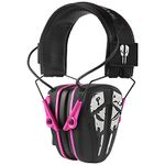 GREEN DEVIL Shooting Ear Protection Electronic Noise Reduction Hearing Protection Earmuffs Headphones for Gun Range Hunting, Black and pink, One Size