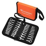 SPEEDWOX 20 Pcs Mini Combination Wrench Set Mini Ignition Wrench Set Mini Wrench Set Metric and SAE Small Wrench Sets 5/32"-7/16" & 4-11mm Open and Box End Spanner Wrench Set with Storage Pouch