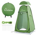 WolfWise Pop Up Toilet Tent Shower Privacy Tent for Camping Outdoor Changing Dressing Fishing Bathing Storage Room Tents, Portable with Carrying Bag, Green