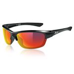 ICECUBE AVENTO Polarized Sports Sunglasses - UV400 & Anti-Slip, Lightweight for Driving, Running & Golf - Unisex (BLK/Red)