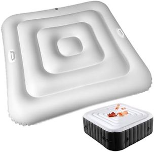 Jcasbdn Couvercle de Bain à remous Gonflable de 55 Pouces Baignoire carrée en PVC avec poignée et couvercles Spa isolés pour étanche à feu étanche soupape Rapide et Facile pour la Protection