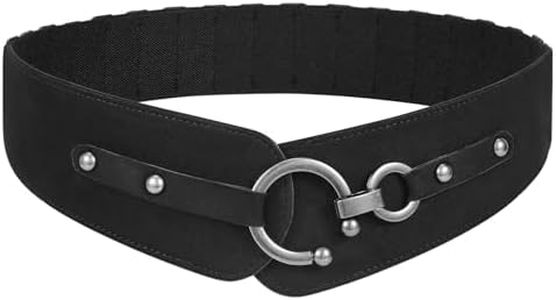 WERFORU Women Vintage Wide Elastic Thick Stretch Belt with Interlock Buckle for Dress