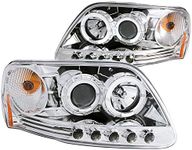 ANZO USA 111032 Ford Projector Halo LED Chrome Headlight Assembly, 1Pc - (Sold in Pairs)