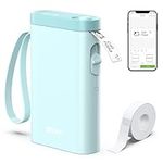 Nelko Label Maker Machine with Tape, P21 Portable Bluetooth Label Printer, Wireless Handheld Sticker Maker Mini Label Makers with Multiple Templates for Organizing Storage Barcode Office Home, Blue