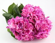 RayLineDo Artificial Rose Hydrangea Silk Flower 5 Heads Bouquet Home Decoration