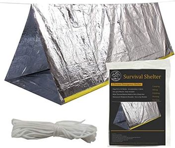 Emergency Tent, 2-Person 8’ X 5’ Waterproof Mylar Thermal Survival Shelter Tube Tent for Hiking Camping (Silver)