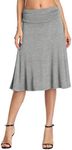 Urban CoCo Women's Ruched Waist Stretchy Flared Yoga Skirt (XL, Heather Grey)