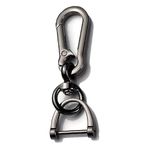 TASLAR Metal Keyring Carabiner Clip Keyring Retro Keychains Quick-Release Horseshoe Shape D-Ring Key Fob Holder with Round Carabiner Keychain Compatible with Cars/Bike Keys (Black)