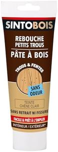 SINTO Pâte à Bois pour Reboucher les Petits Trous dans le Bois Chêne Clair - 250g - Sans Odeur - Séchage en 4h - Intérieur et Extérieur
