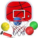 Indoor Mini Basketball Hoop Wall Mount, Portable Backboard Over Door Small Board Hoop Game Set for Bedroom Pool, Basketball Hoops with Rubber Balls, Basketball Toy Gifts for Kids and Adults