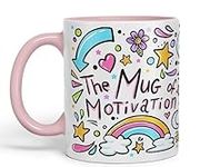 Vixar Motivation Mug Ceramic Coloured Mug Cup Gift Tea Coffee Christmas Office Home Sarcastic Joke (Pink)