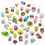 Oligitdi Cartoon Erasers Animal Eraser for Kids Different Shapes Pencil Erasers 3D Jungle Theme Cute Toy Fun Small Stylish Colourful Mini Cartoon Erasers Set for Gift- Set of 30 (Random Style)