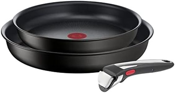 Tefal Ingenio Lot de 3 pièces, Poêles antiadhésives 24/28 cm + poignée amovible, Induction + four, Revêtement antiadhésif, Empilable, Fabriqué en France, Unlimited On L3959143