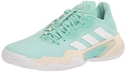 adidas Men's Barricade Tennis Shoe, Easy Green/White/Chalk White (Clay), 9.5