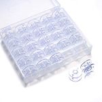 YEQIN 25 Pcs Bobbins for Sewing Machine, Sewing Bobbins with Case, Sa156 Bobbins, Bobbins Class 15, Plastic Bobbins Compatible with Brother Singer Sewing and Embroidery Machine (25 Bobbins with Box)