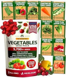 2,000+ Vegetable Seeds for Planting - 10 Heirloom Seeds for Planting Vegetables Indoors or Outdoors: Non-GMO Kale, Lettuce, Tomato, Broccoli, Beans, Peas, Bell Peppers - Home Garden Survival Seeds