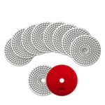 KURSTOL Diamond Polishing Pads Set - 10pcs 4"/100mm Grits #100 Wet Countertop Polishing Pads for Granite Quartz Stone Marble Floor