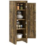 HOMCOM 47.6" Kitchen Pantry, Small Storage Cabinet with Door and Shelves, Kitchen Cabinet for Dining Room, Rustic Brown