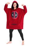 Marvel Oversized Hoodie Blanket for Men and Teenagers Avengers Black Panther Captain America Iron Man - Gifts for Men (Red/Black)