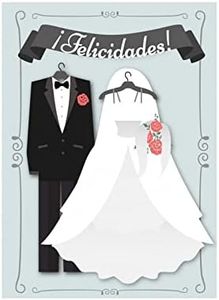 Antracita Tarjeta boda felicitación Monedero Billetero Trajes de novios con sobre