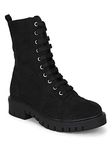 TRUFFLE COLLECTION Women's ST-1009 Black Suede Boots - UK 6