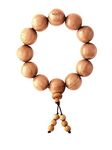 RDK Handcrafted Unisex White Sandalwood Charm Bracelet Safed Chandan Stretchable Wristband for Meditation Pooja Chanting Wearing Jewelry Prayer Beads - Pack of 1 (20 MM)