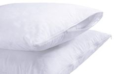 Canadian Linen Pillow Protectors with Zipper 2 Pack Standard Protect & Extend Pillow Life Soft Breathable Pillowcase Bed Bug Proof Pillow Cover Encasements 21x26 Inches Zippered Pillow Case