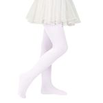 Zando Stretchy Ballet Tights for Girls 6-8 Ultra Soft Dance Tights for Girls 7-8 Colorful Girls Tights Size 6-7 Girls Leggings Size 8 Kid Stockings Nylon Spandex White 6-9Years