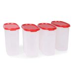 Tupperware Metal Mm Oval 3 -4 Pc, Stackable, Dishwasher Safe (1.7 Ltr) - Red