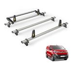 Van Guard Roof Rack for Peugeot Expert 2016+ 3 Aluminium Roof Bars, Rear Ladder Roller with Loadstops [Note: Only Suitable for 'Standard' Wheelbase Models with Twin Rear Doors.] - UltiBar Plus