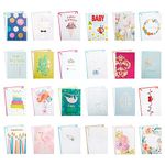 EXERZ 24 Assorted Greeting Cards Multipack All Occasions - Birthday, Thank You, Thinking Of You, New Baby, Anniversary, Sympathy, Congratulations, Wedding, Blank.