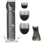 RAXMETRY Pubic Hair Trimmer Women Bikini Trimmer Electric Shaver Razor for Bikini Armpit Legs Groin Hair Removal Body Hair Trimmer, Rechargeable Waterproof for Wet and Dry Use，Gray&Gold