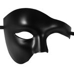 OIDEA Masquerade Mask for Men: Matt Black Phantom Of The Opera Mask Party Prom Ball Mardi Gras Venetian Half Face Mask