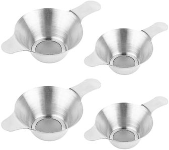 AUEAR, 4 Pack Stainless Steel Tea Strainer Fine Mesh Tea Infuser Mesh Tea Funnel Different Size Tea Leaf Filter with Double Handles for Coffee Flour Sugar