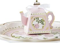 Kate Aspen, Tea Time Whimsy Collection, Teapot Tea Party Favor Box (Set of 24), One Size, Pink & Gold Foil