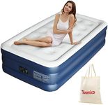 Tuomico Air Mattress Single, Twin Size Air Bed, Inflatable Air Mattress with Built-in Electric Pump, 3 Mins Fast Inflation Blow Up Bed for Family Use and Travelling Portable, 191 * 99 * 40CM Single