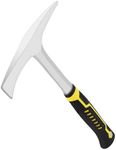 CKJSJ Welding chipping hammer, 27-ounce slag removal tool with forged steel construction and shock-absorbing handle, slag hammer, welder's hammer, rock pick, forged brick hammer. (yellow)