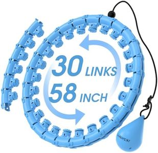 JKSHMYT Weighted Hula Circle Hoops for Adults Weight Loss, Infinity Fit Hoop Plus Size, 30 Detachable Links, Exercise Hoop for Women and Beginners (Blue)…