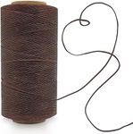 Waxed Thread 284 YARDS 150D 1mm Deep Brown Leather Sewing Waxed Thread Leather Thread for Sewing Heavy Thread for Leather Sewing Machine Thread for Leather Craft, Bookbinding, Shoe Repairing 125g