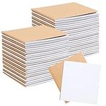 Belle Vous 48 Pack Unlined Brown Cover Kraft Notebook/Journals - 10.5 x 10.7cm (4.13 x 4.21 Inches) - 48 pages/24 Sheets - Square Note Books for Travel & Office