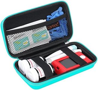 Canboc Diabetic Supplies Case, Carrying Organizer for Glucose Meter, Lancing Device, Blood Sugar Test Strips, Lancets, Insulin Pens, Alcohol Wipe and Other Diabetes Care Accessories, Turquoise