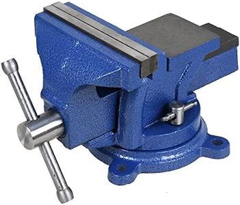 5" Heavy Duty Bench Vise with Anvil Swivel Table Top Clamp Locking Base