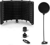 Imaginea® 5-Panel Microphone Isolation Shield - Mic Isolation Shield with Pop Filter & - Microphone Accessories for Recording, Studio, Podcasts, Singing, and Broadcasting