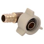 SharkBite 1/2 Inch NPSM Crimp 90 Degree Swivel Adapter Elbow, Brass Plumbing Fitting, PEX Pipe, PE-RT, UC532LFA