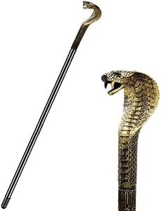 UQJE 47 in Halloween Egyptian Cobra Staff Snake Staff Walking Stick Cane Pimp Canes Costume Prop