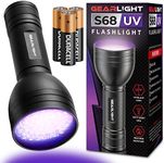 GearLight UV Flashlight with Batteries S68 Black Light - Portable, Handheld, 68 LED Blacklight Flashlights - Ultraviolet Lights for Pet Urine, Hotel Inspection and Bed Bug Detection