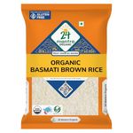 24 Mantra Organic Unpolished Basmati Rice Premium Brown/Basmati Brown Chawal - 1 Kg | Pack of 1 | 100% Organic | Chemical Free & Pesticides Free